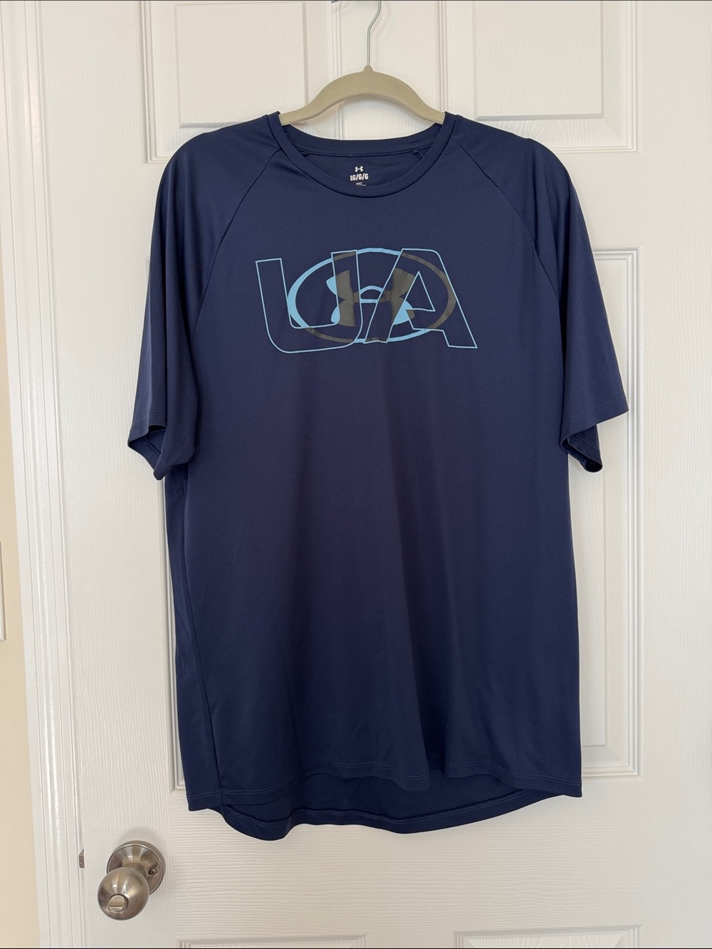 Under Armour Men’s Navy Blue Short-Sleeve USA Logo Performance Tee